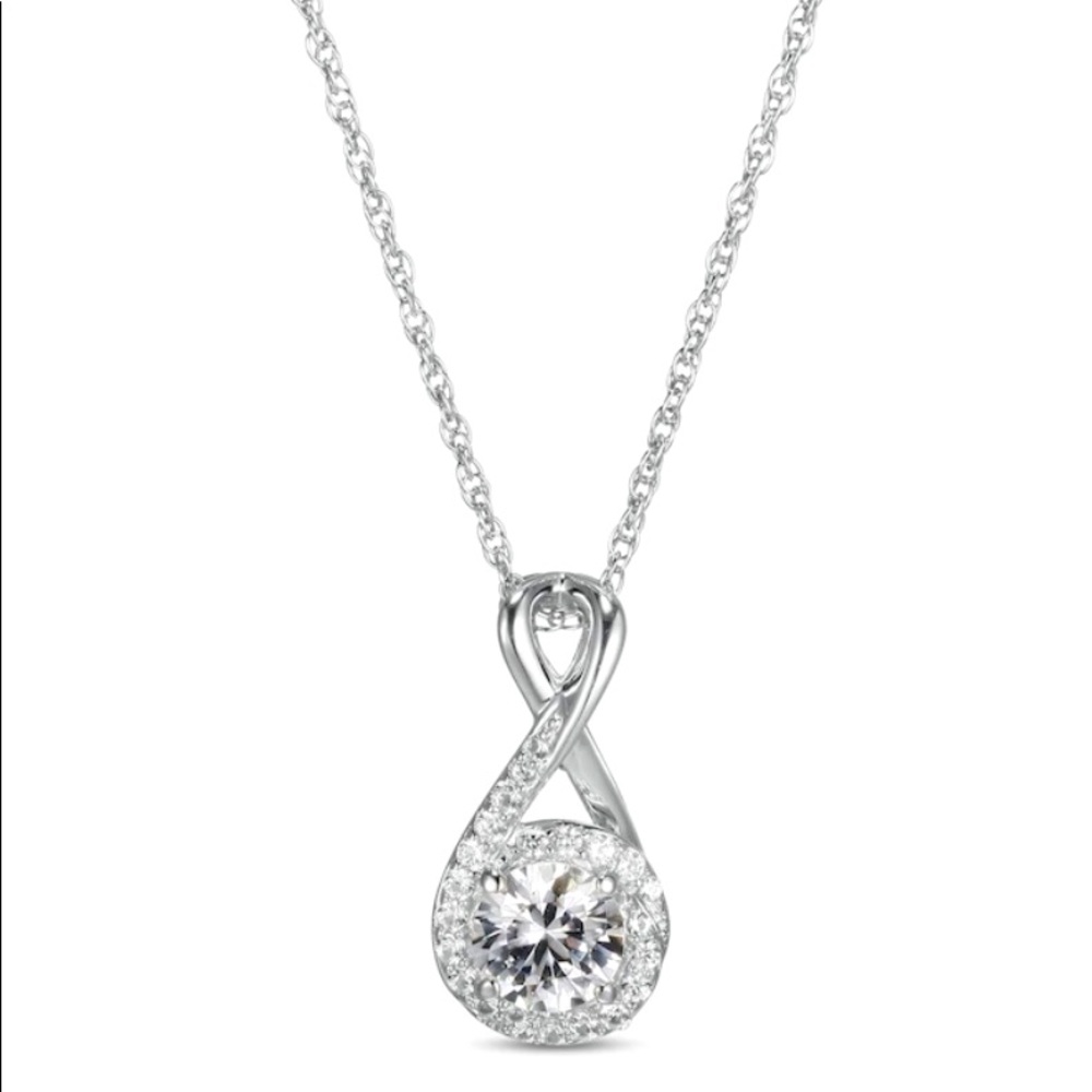 White sapphire, sterling silver necklace 😍